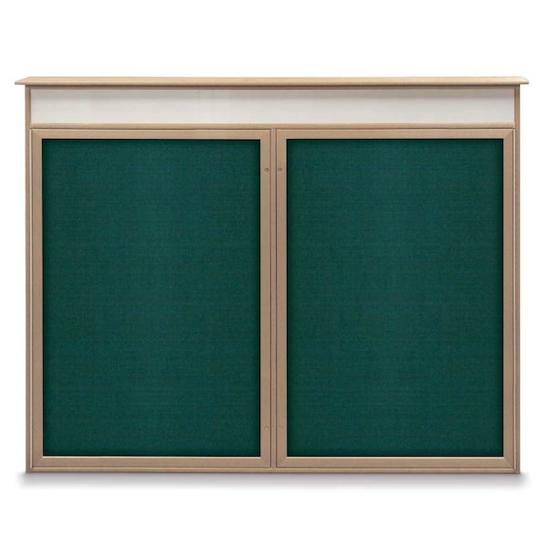 United Visual Products Single Door Enclosed Indoor Letterboard UV1124SD4824-BRONZE-BLUE - main